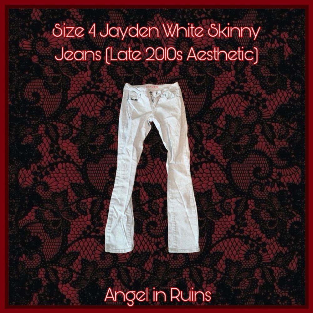 Jayden White Skinny Jeans (Late 2010s Aesthetic)